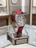 Lushik Luxury Diamond-Studded Quartz Watch - Striking Red Edition