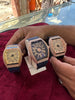 Exclusive Stone-Studded Tonneau Watch – Black & Rose Gold Edition