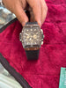 Premium Tonneau Shape Skeleton Watch with Blue Silicon Strap
