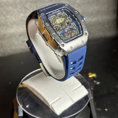 Hengbolong Deep Blue Edition – Royal Blue Skeleton Dial with Rose Gold Case