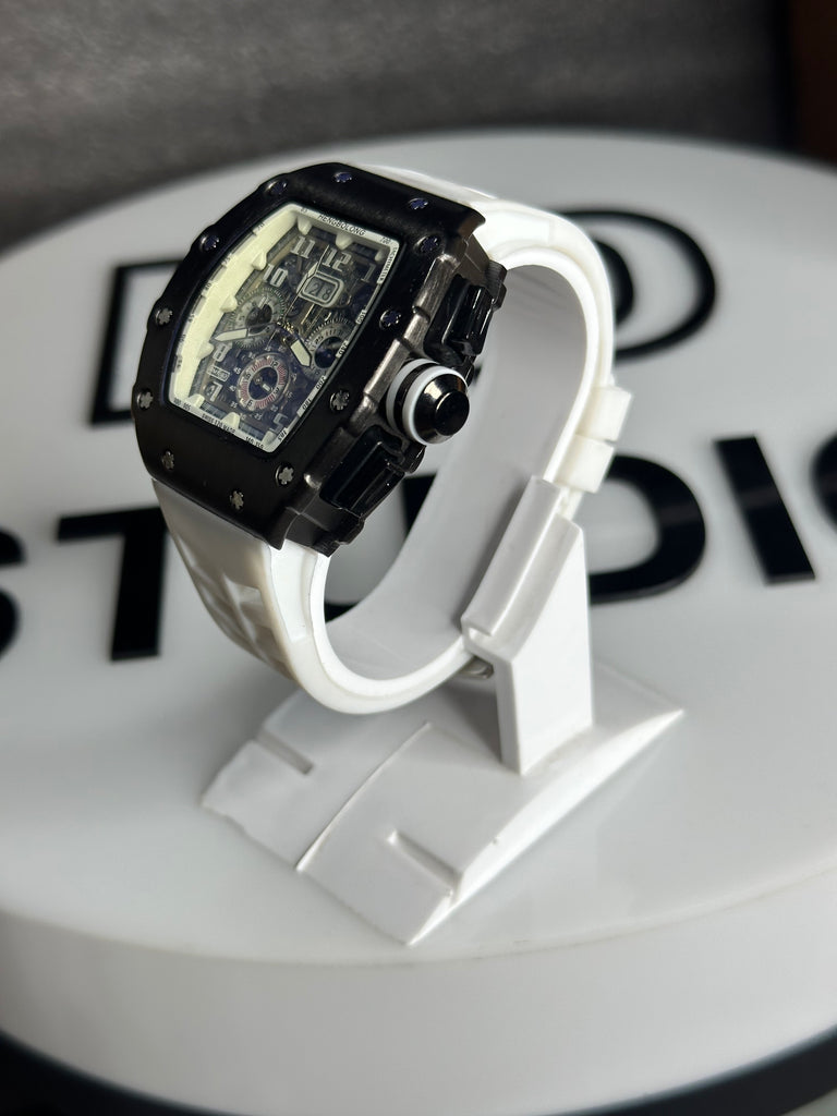 Hengbolong Arctic White Edition – White Skeleton Dial & High-Gloss Rose Gold Case