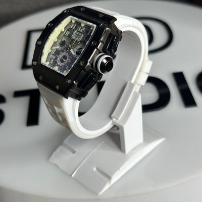 Hengbolong Arctic White Edition – White Skeleton Dial & High-Gloss Rose Gold Case