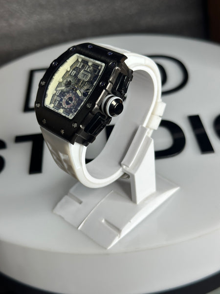 Hengbolong Arctic White Edition – White Skeleton Dial & High-Gloss Rose Gold Case