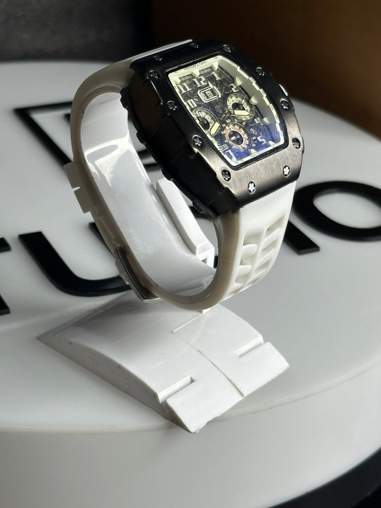 Hengbolong Arctic White Edition – White Skeleton Dial & High-Gloss Rose Gold Case