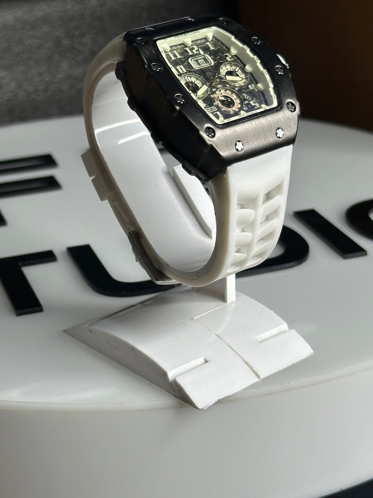Hengbolong Arctic White Edition – White Skeleton Dial & High-Gloss Rose Gold Case